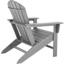 tectake Adirondack Design Light Grey Garden Chair with Footstool - Size: 97 x 79 x 83cm - Wilko - thumbnail 6