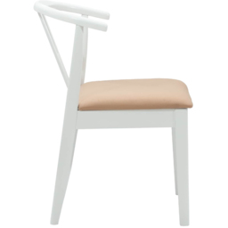 vidaXL Set of 2 White and Brown Rubberwood Dining Chairs - Multi - Wilko - thumbnail 7