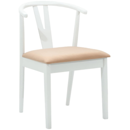 vidaXL Set of 2 White and Brown Rubberwood Dining Chairs - Multi - Wilko - thumbnail 3
