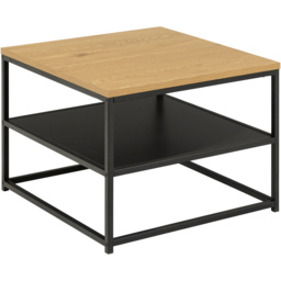 Florence Gila Single Shelf Oak and Black Square Coffee Table - Furniture To Go - Wilko - thumbnail 3