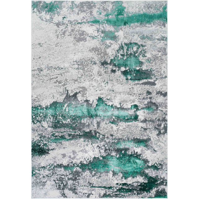 Desire Rugs Onyx Aqua Grunge Sprayed Abstract Area Rug 120 x 170cm - Wilko - image 1