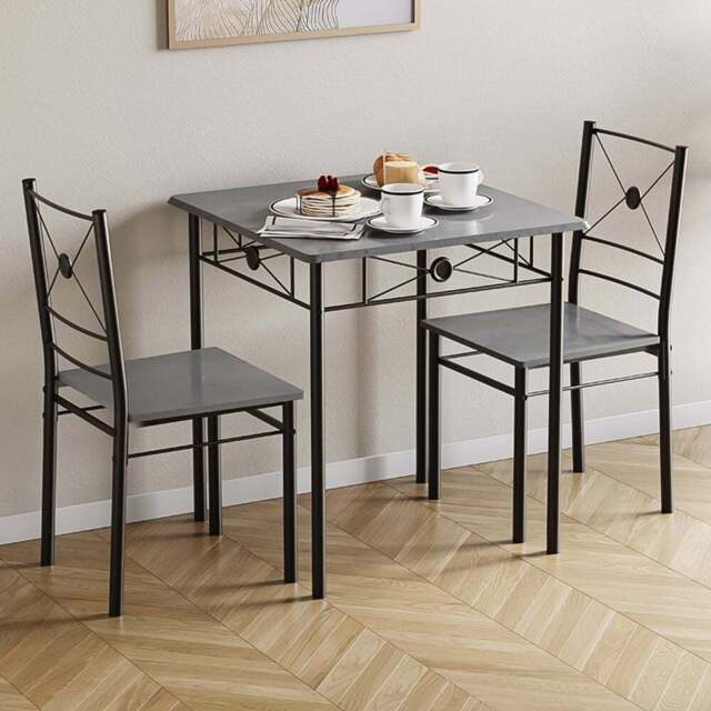 VIDA DESIGNS Roslyn 2 Seater Square Dining Set Concrete Grey - Wilko - image 1