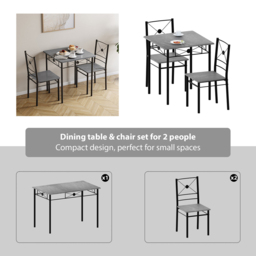 VIDA DESIGNS Roslyn 2 Seater Square Dining Set Concrete Grey - Wilko - thumbnail 6