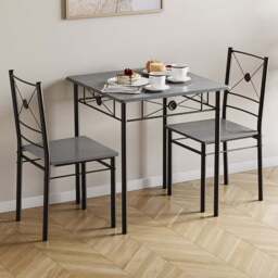 VIDA DESIGNS Roslyn 2 Seater Square Dining Set Concrete Grey - Wilko - thumbnail 1