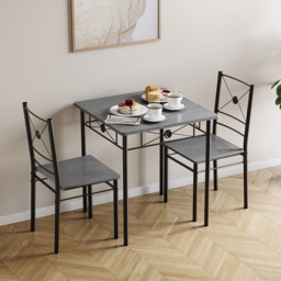 VIDA DESIGNS Roslyn 2 Seater Square Dining Set Concrete Grey - Wilko - thumbnail 4