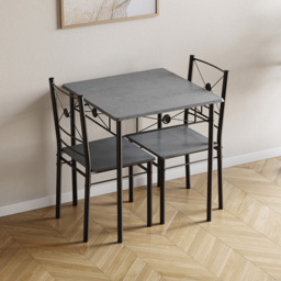 VIDA DESIGNS Roslyn 2 Seater Square Dining Set Concrete Grey - Wilko - thumbnail 3
