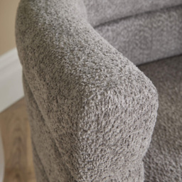 Home Source Grey Boucle Teddy Fur Barrel Accent Chair - Size: Single - Wilko - thumbnail 4