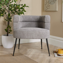 Home Source Grey Boucle Teddy Fur Barrel Accent Chair - Size: Single - Wilko - thumbnail 6