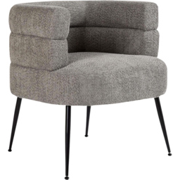 Home Source Grey Boucle Teddy Fur Barrel Accent Chair - Size: Single - Wilko - thumbnail 3