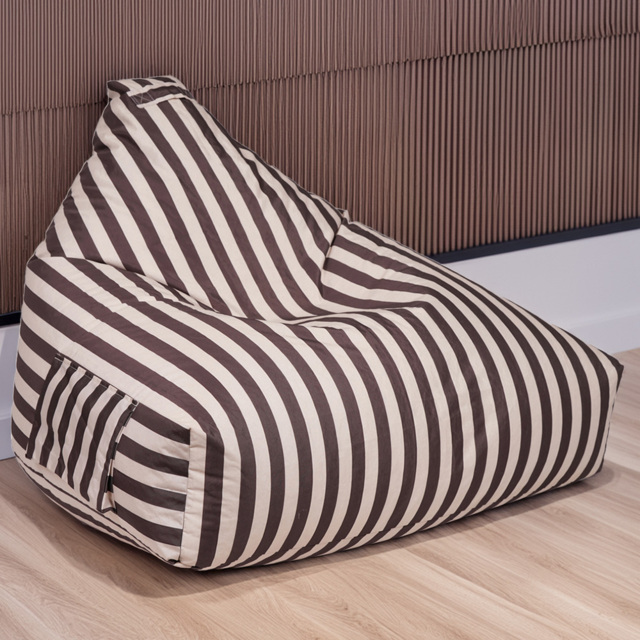 Kaikoo Grey and Cream Cord Sumo Tripod Bean Bag - Wilko - image 1