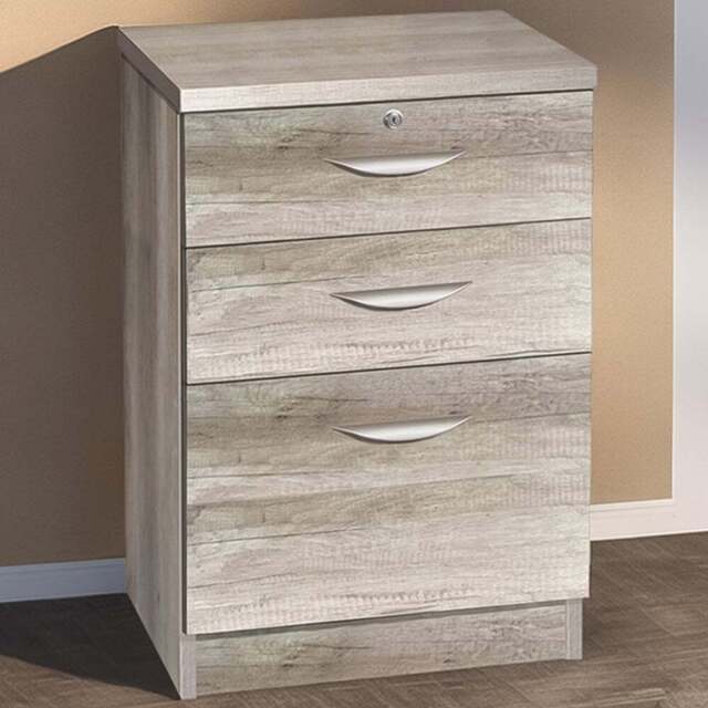R White Cabinets 3 Drawer Grey Storage Unit - Size: 72.8 x 47.9 x 54cm - Wilko - image 1