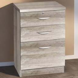 R White Cabinets 3 Drawer Grey Storage Unit - Size: 72.8 x 47.9 x 54cm - Wilko