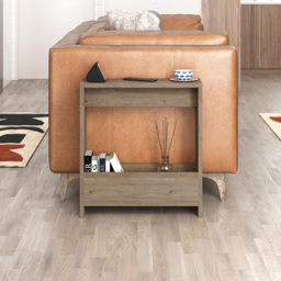 Decortie Simpi Oak Effect Side Table with Open Storage Shelf - Size: 60 x 55 x 0.1cm - Cream - Wilko - thumbnail 6