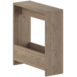 Decortie Simpi Oak Effect Side Table with Open Storage Shelf - Size: 60 x 55 x 0.1cm - Cream - Wilko - thumbnail 3
