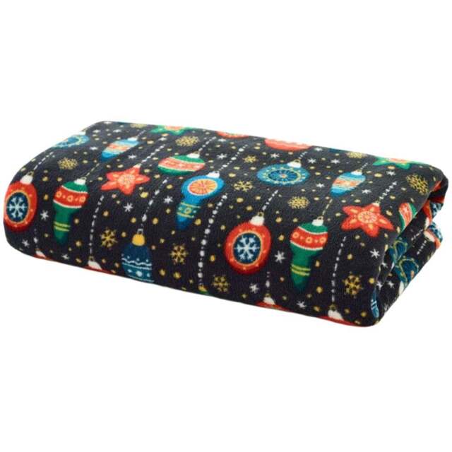 Deyongs Navy Baubles Christmas Throw 140 x 180cm - Blue - Wilko - image 1