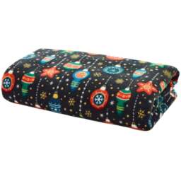 Deyongs Navy Baubles Christmas Throw 140 x 180cm - Blue - Wilko - thumbnail 1