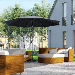 Outsunny Black Crank and Tilt Parasol 3m - Size: 295 x 295 x 250cm - Wilko - thumbnail 3