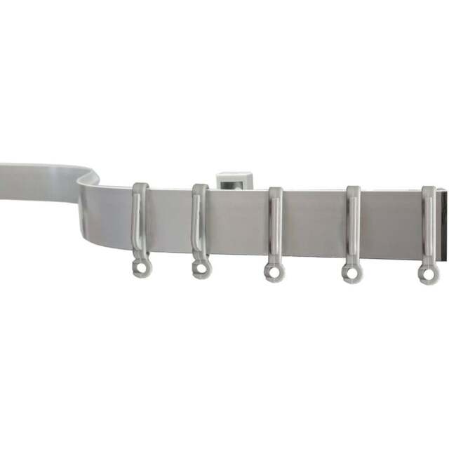 New Edge Blinds 190cm Straight Aluminium Silver Curtain Track - Wilko - image 1