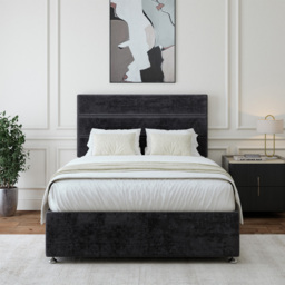 Bedmaster Single Black Naples Velvet Divan Base - Wilko - thumbnail 4