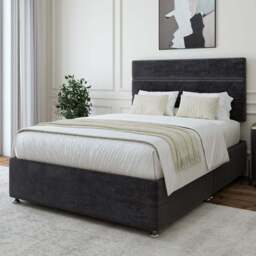 Bedmaster Single Black Naples Velvet Divan Base - Wilko - thumbnail 1