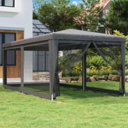 vidaXL 3 x 6m Anthracite Party Tent with Mesh Sidewalls - Grey - Wilko - thumbnail 1