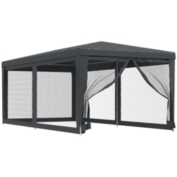 vidaXL 3 x 6m Anthracite Party Tent with Mesh Sidewalls - Grey - Wilko - thumbnail 3