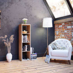 Florence Mauro 4 Shelf Sonoma Oak Bookshelf - Brown - Wilko - thumbnail 7