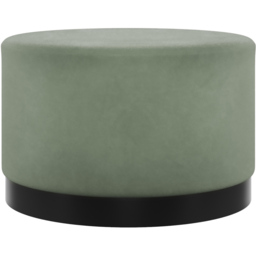 Lara Sage Velvet and Brushed Gold Large Pouffe - Green - LPD Home - Wilko - thumbnail 3