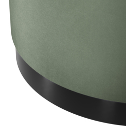Lara Sage Velvet and Brushed Gold Large Pouffe - Green - LPD Home - Wilko - thumbnail 4