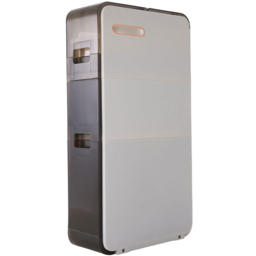 Living and Home 3 Drawer Single Shelf White and Grey Bathroom Storage Cabinet - Size: 76.3 x 17.8 x 41.3cm - White + Grey - Wilko - thumbnail 3