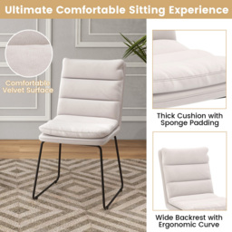 Costway White Upholstered Accent Chair - Size: Single - Wilko - thumbnail 7
