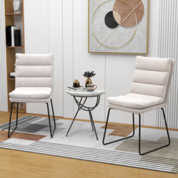 Costway White Upholstered Accent Chair - Size: Single - Wilko - thumbnail 4