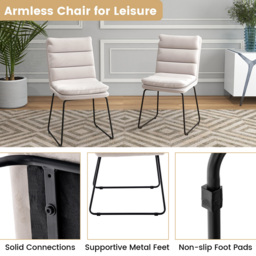 Costway White Upholstered Accent Chair - Size: Single - Wilko - thumbnail 6