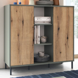 Furniture To Go Darwin 2 Sliding Door Green Sideboard - Wilko - thumbnail 5