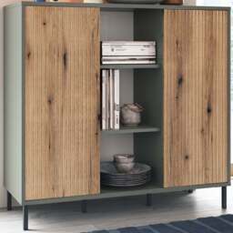 Furniture To Go Darwin 2 Sliding Door Green Sideboard - Wilko