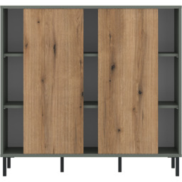 Furniture To Go Darwin 2 Sliding Door Green Sideboard - Wilko - thumbnail 4
