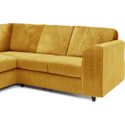 Luxor 5 Seater Mustard Jumbo Cord Full Back L Shaped Corner Sofa Set - Yellow - Wilko - thumbnail 5