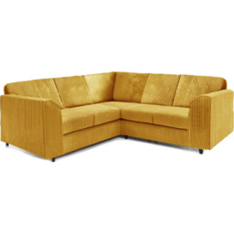Luxor 5 Seater Mustard Jumbo Cord Full Back L Shaped Corner Sofa Set - Yellow - Wilko - thumbnail 3