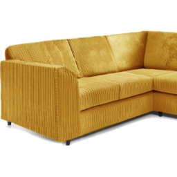 Luxor 5 Seater Mustard Jumbo Cord Full Back L Shaped Corner Sofa Set - Yellow - Wilko - thumbnail 4