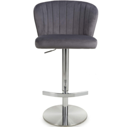 Shankar Sigma Grey Brushed Velvet Bar Stool - Size: Single - Wilko - thumbnail 6