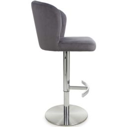 Shankar Sigma Grey Brushed Velvet Bar Stool - Size: Single - Wilko - thumbnail 5
