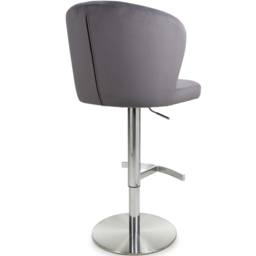 Shankar Sigma Grey Brushed Velvet Bar Stool - Size: Single - Wilko - thumbnail 4