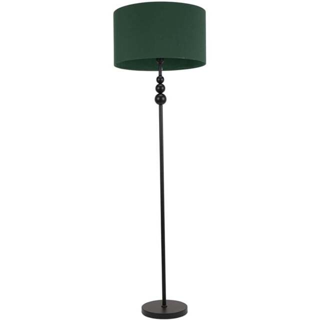 ValueLights Marissa Forest Green Shade Black Ball LED Floor Lamp - Size: 145 x 45 x 45cm - Wilko - image 1