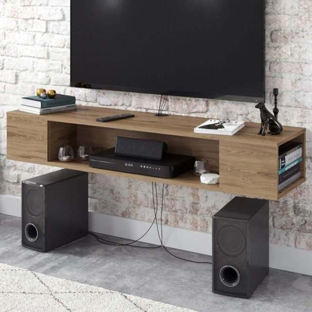 Decorotika Peti Oud Floating TV Unit - Size: 23 x 135 x 35.2cm - Brown - Wilko - image 1