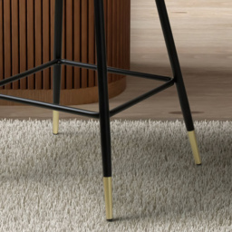 Savanna Black Brushed Velvet Bar Stool Set of 2 - Size: 54 x 52 x 96cm - Wilko - thumbnail 4