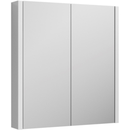 nuie Eden 2 Door Gloss White Wall Hung Mirror Cabinet 600mm - Size: 650 x 617 x 110mm - Wilko - thumbnail 3