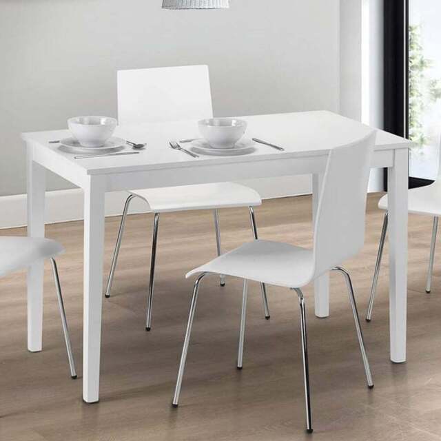 Julian Bowen Taku 4 Seater Satin White Dining Table - Wilko - image 1