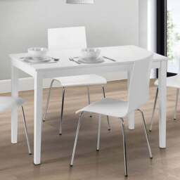 Julian Bowen Taku 4 Seater Satin White Dining Table - Wilko
