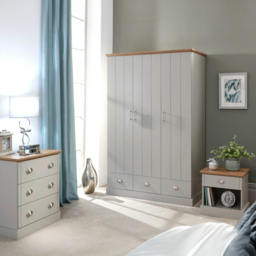 GFW Kendal 3 Door 3 Drawer Grey Wardrobe - Size: 3 Door, 3 Drawer - Wilko - thumbnail 7