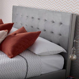 Kingham King Size Grey Velvet Ottoman Bed - Bedmaster - Wilko - thumbnail 4